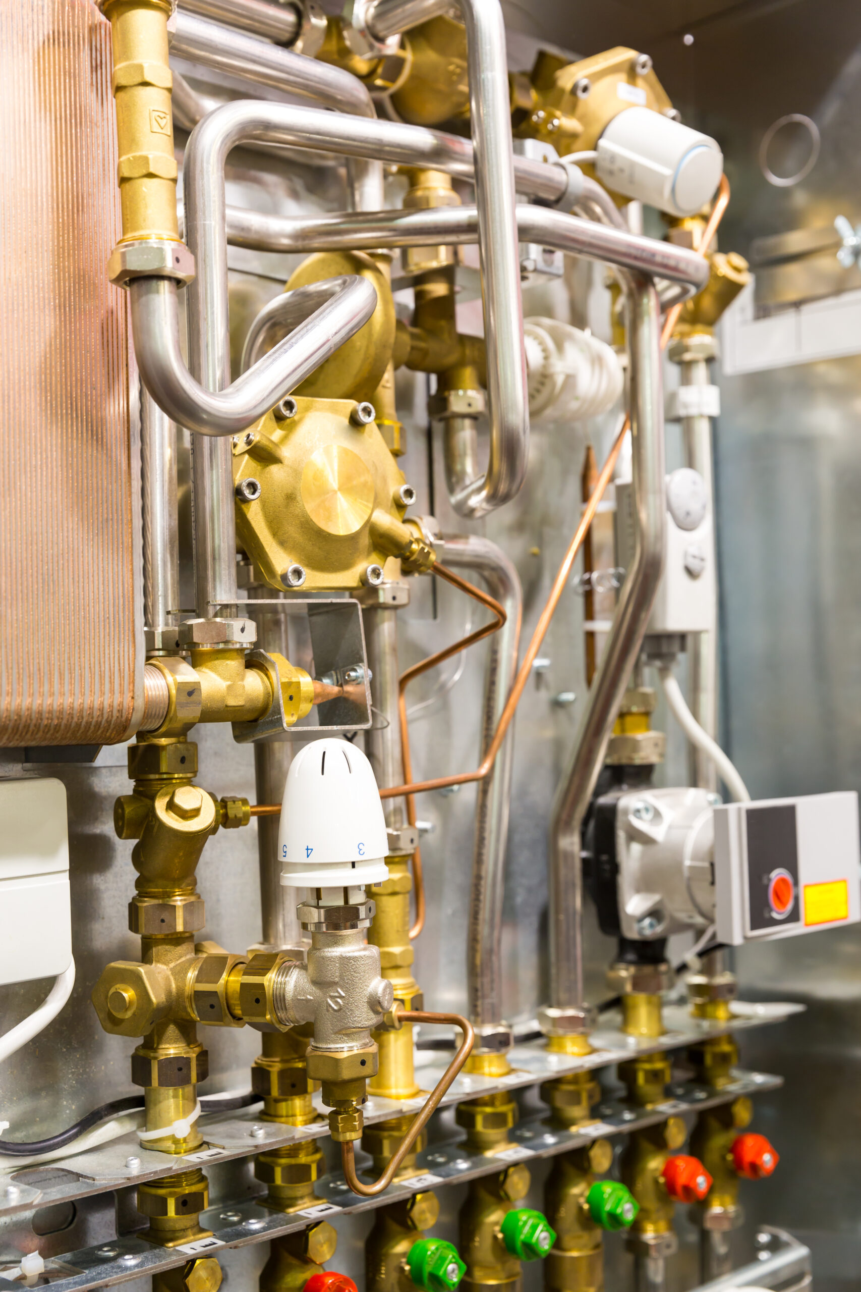 View of heating floor system collector